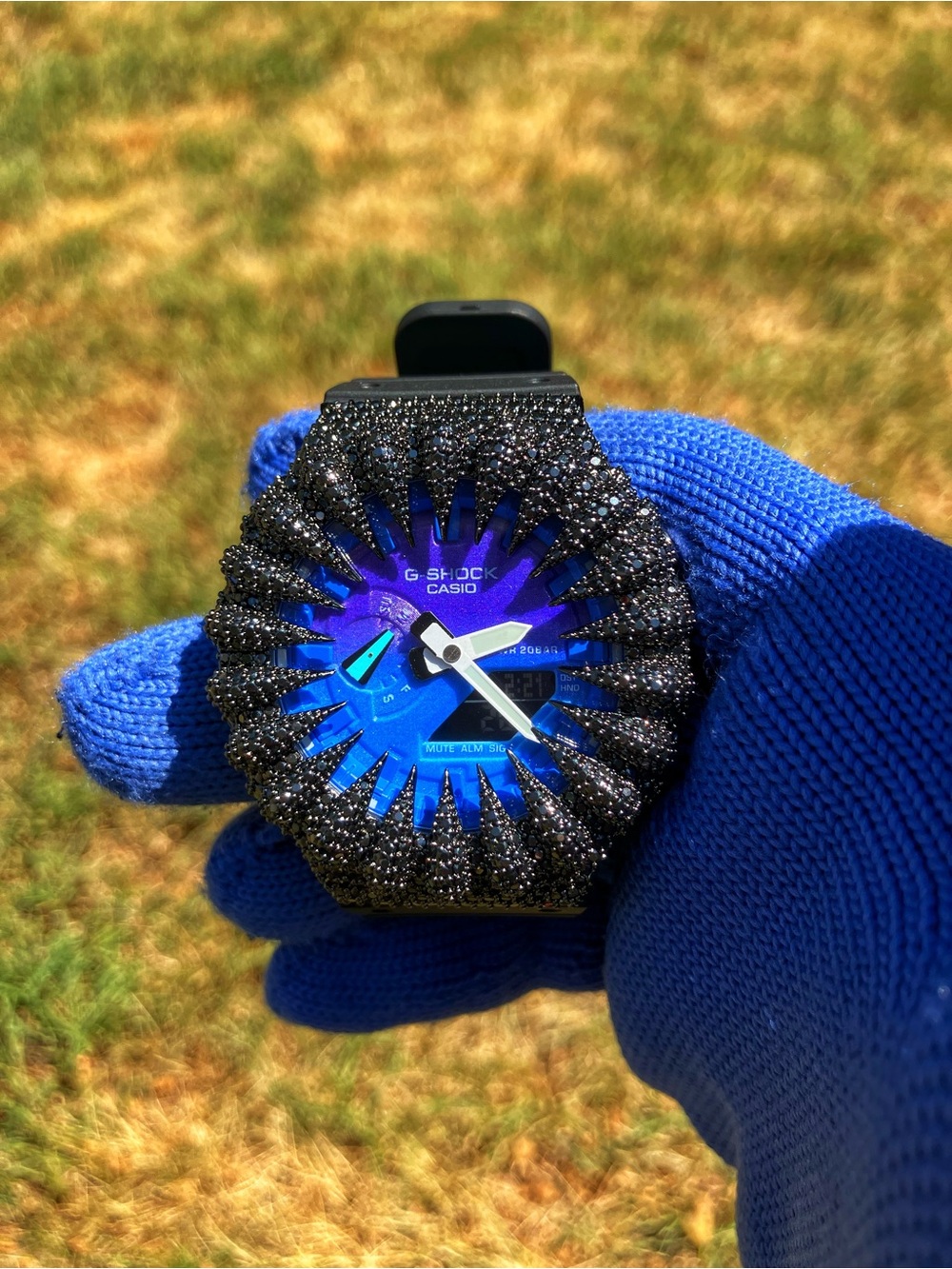 BUSSDOWN Moissanite Custom G Shock Midnight Blue Colorway